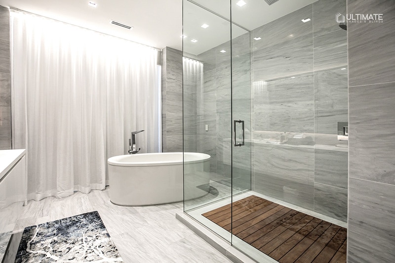 automated shades bathroom